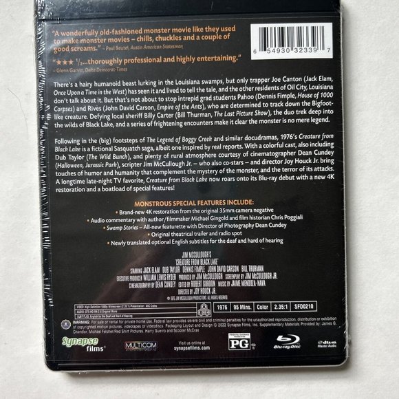 Synapse Films HD 4K Creature From Black Lake Blu-ray-Widescreen-bonus featur-NEW - Picture 2 of 2
